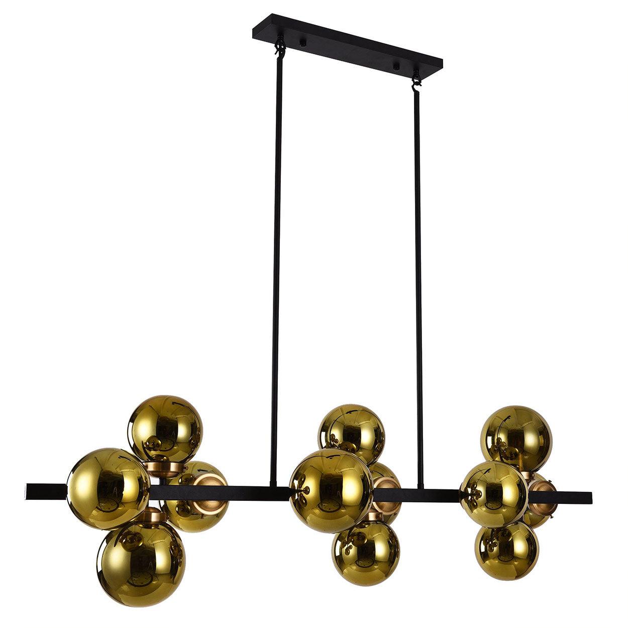 12 LIGHT LINEAR GLOBE CHANDELIER - Ankur Lighting