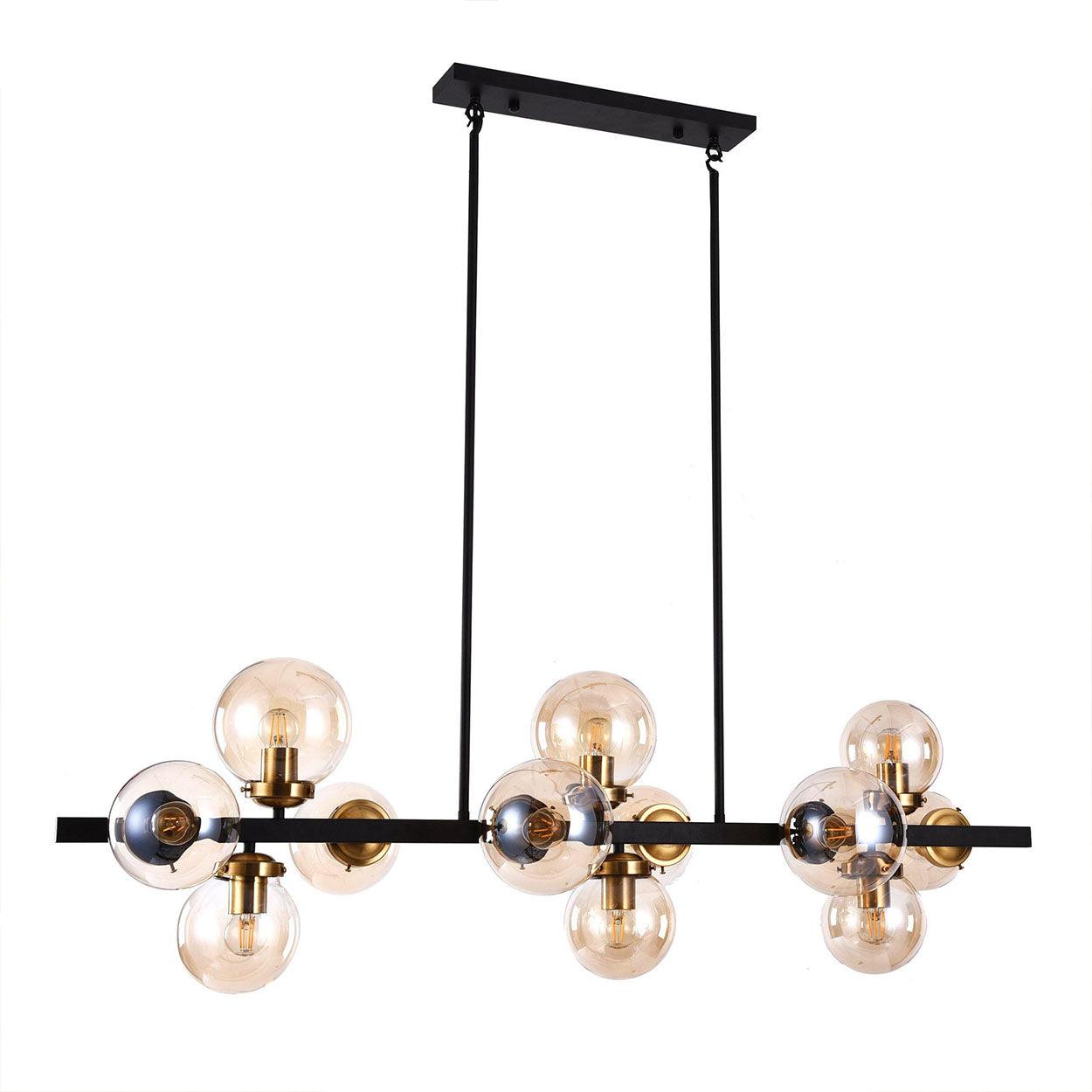 12 LIGHT LINEAR GLOBE CHANDELIER - Ankur Lighting