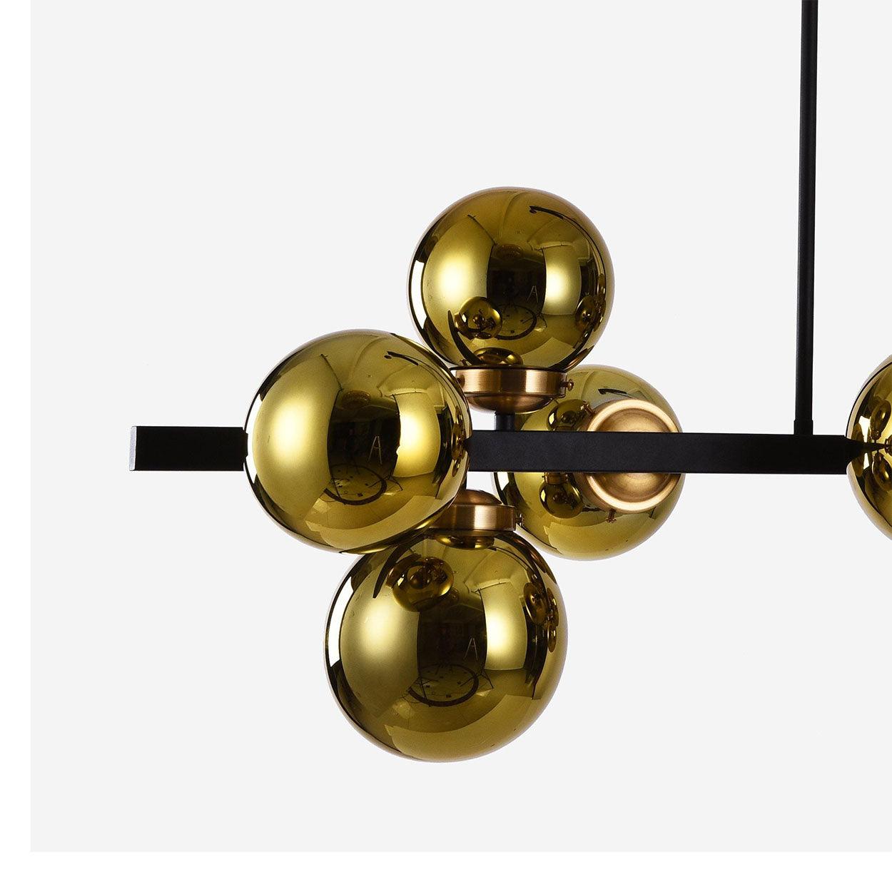 12 LIGHT LINEAR GLOBE CHANDELIER - Ankur Lighting