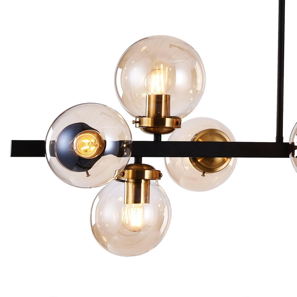 12 LIGHT LINEAR GLOBE CHANDELIER - Ankur Lighting