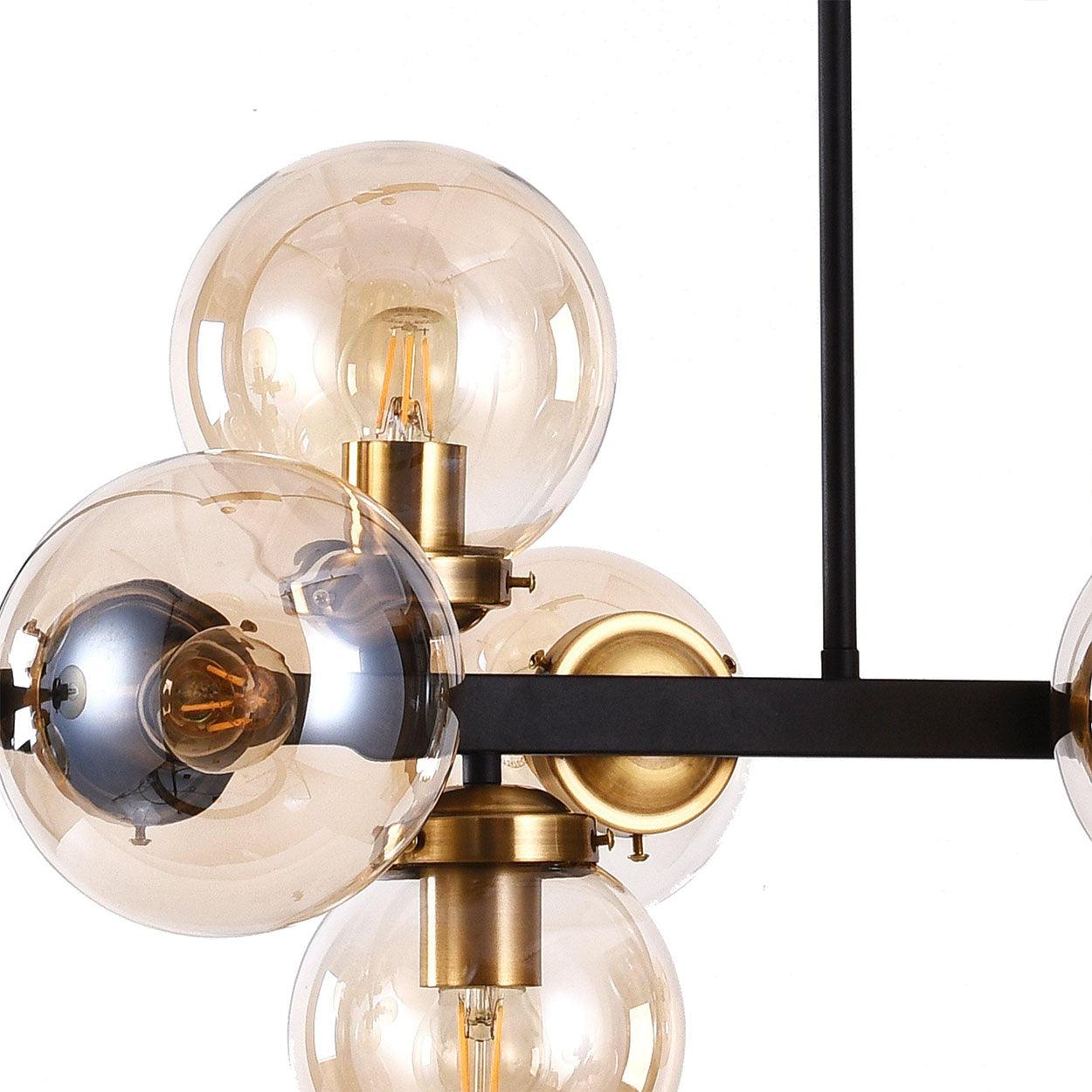 12 LIGHT LINEAR GLOBE CHANDELIER - Ankur Lighting