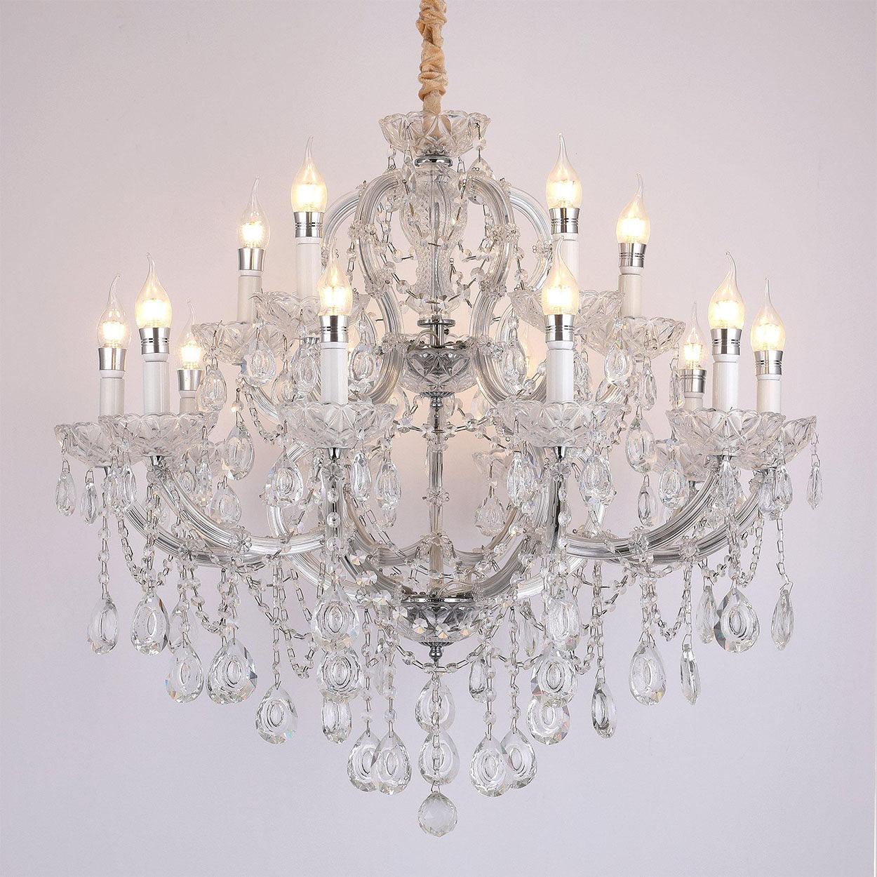 ANKUR 15 LIGHTS SPARKLE CLEAR CRYSTAL CHANDELIER - Ankur Lighting