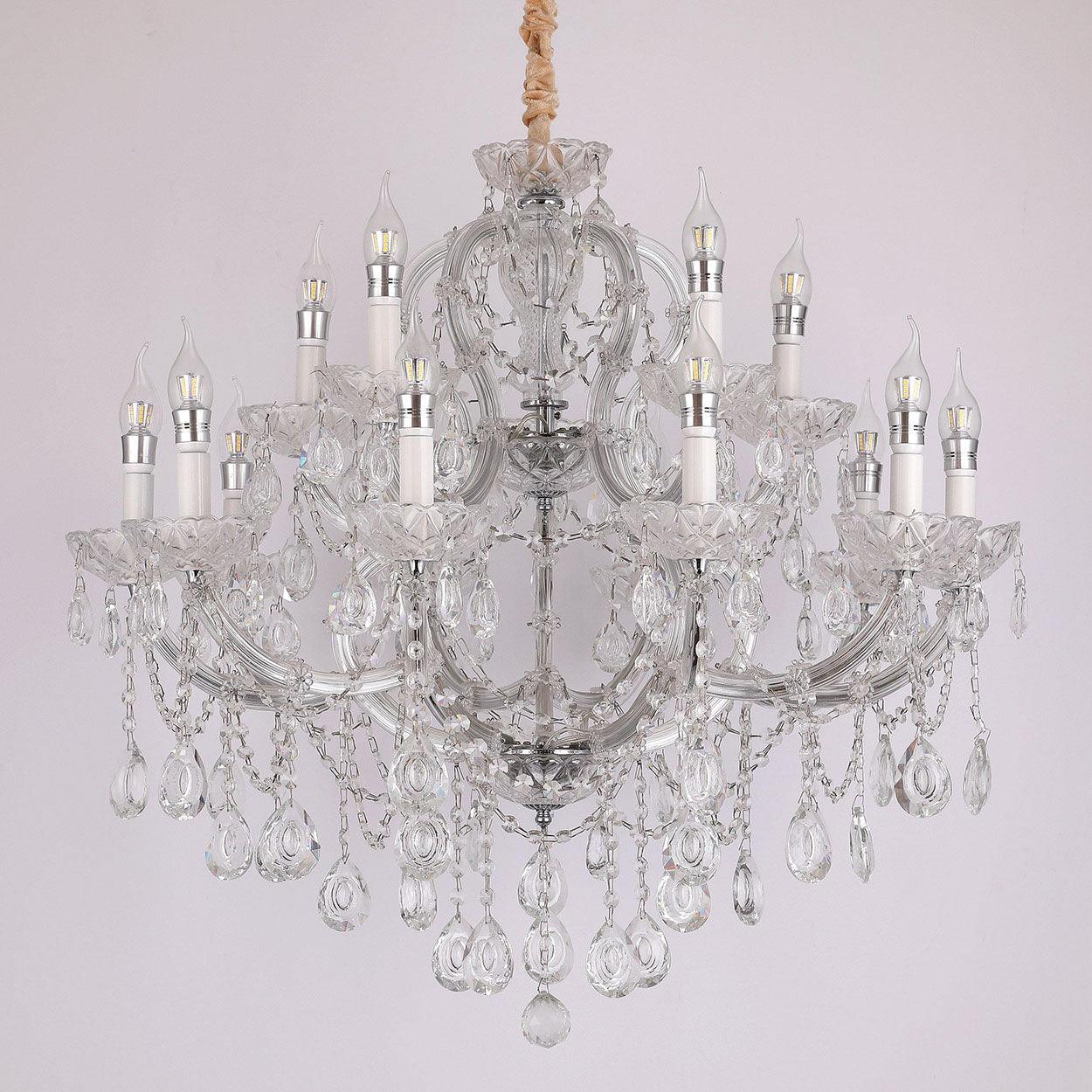 ANKUR 15 LIGHTS SPARKLE CLEAR CRYSTAL CHANDELIER - Ankur Lighting