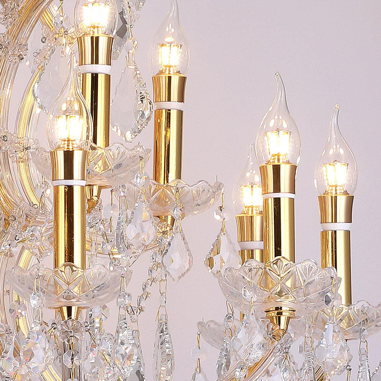 ANKUR 15 LIGHTS VEGAS GOLDEN CRYSTAL CHANDELIER - Ankur Lighting