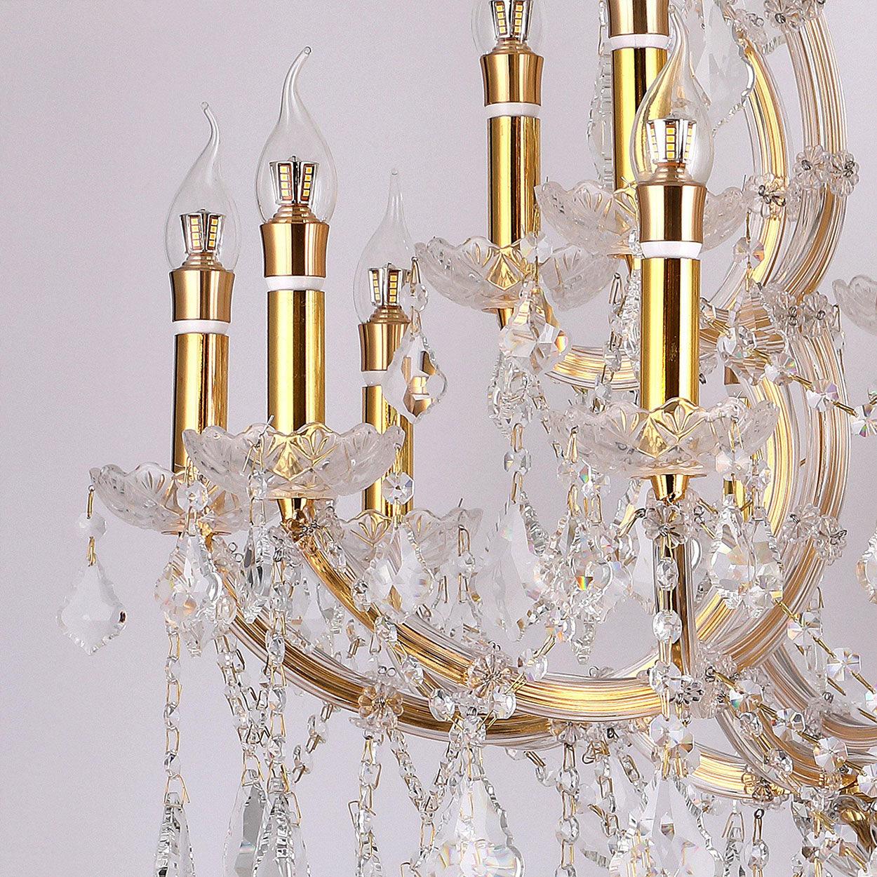 ANKUR 15 LIGHTS VEGAS GOLDEN CRYSTAL CHANDELIER - Ankur Lighting