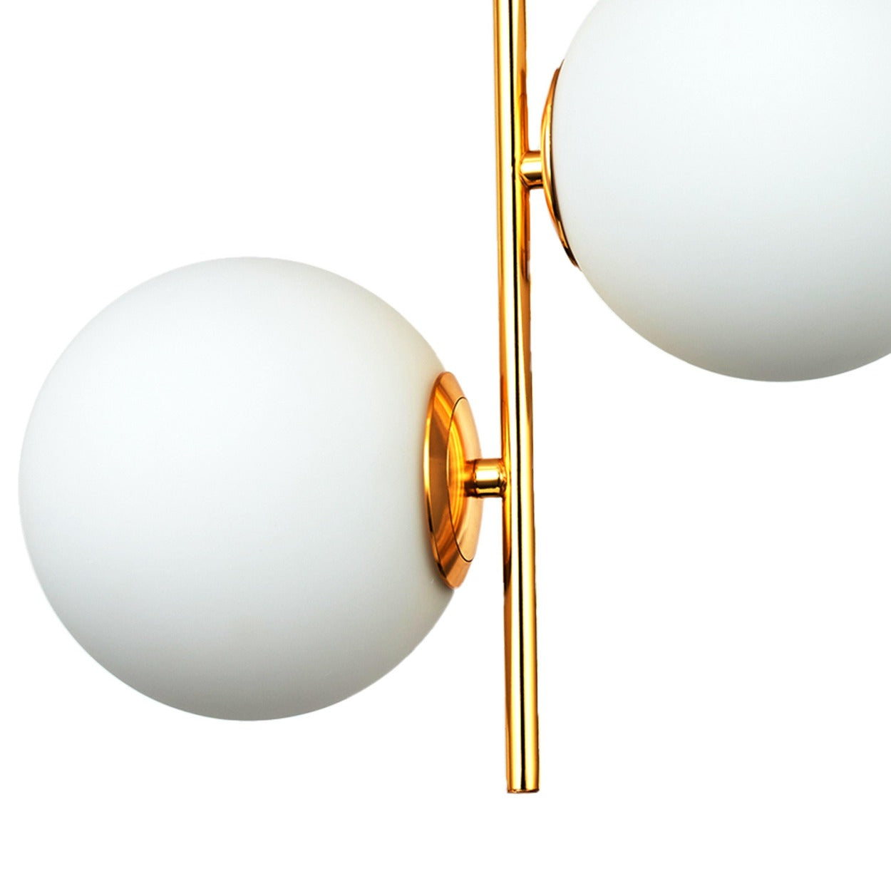 ANKUR ARIZONA 2 LIGHT MILKY GLOBE WITH GOLD METAL HANGING LIGHT - Ankur Lighting