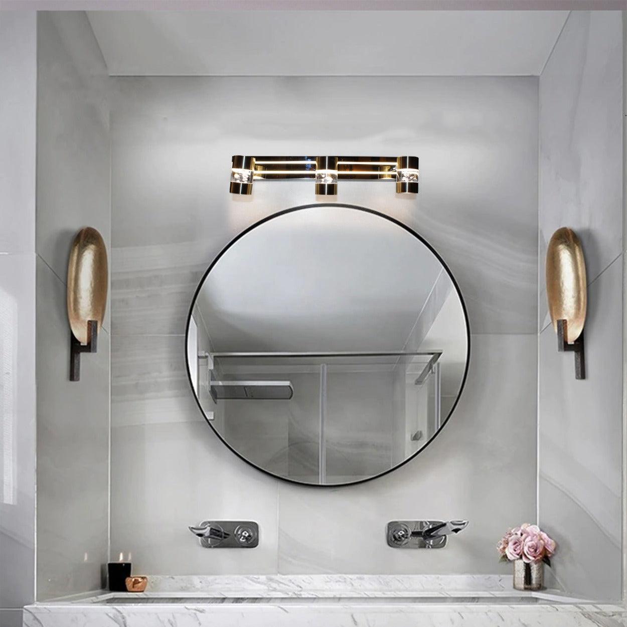 ANKUR CHROME AND GLASS BUBBLE CYLINDER PICTURE MIRROR LED WALL LIGHT - Ankur Lighting