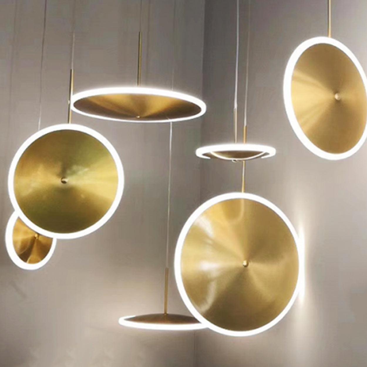 ANKUR CHRONA UFO DISH GOLD LED PENDANT LIGHT - Ankur Lighting