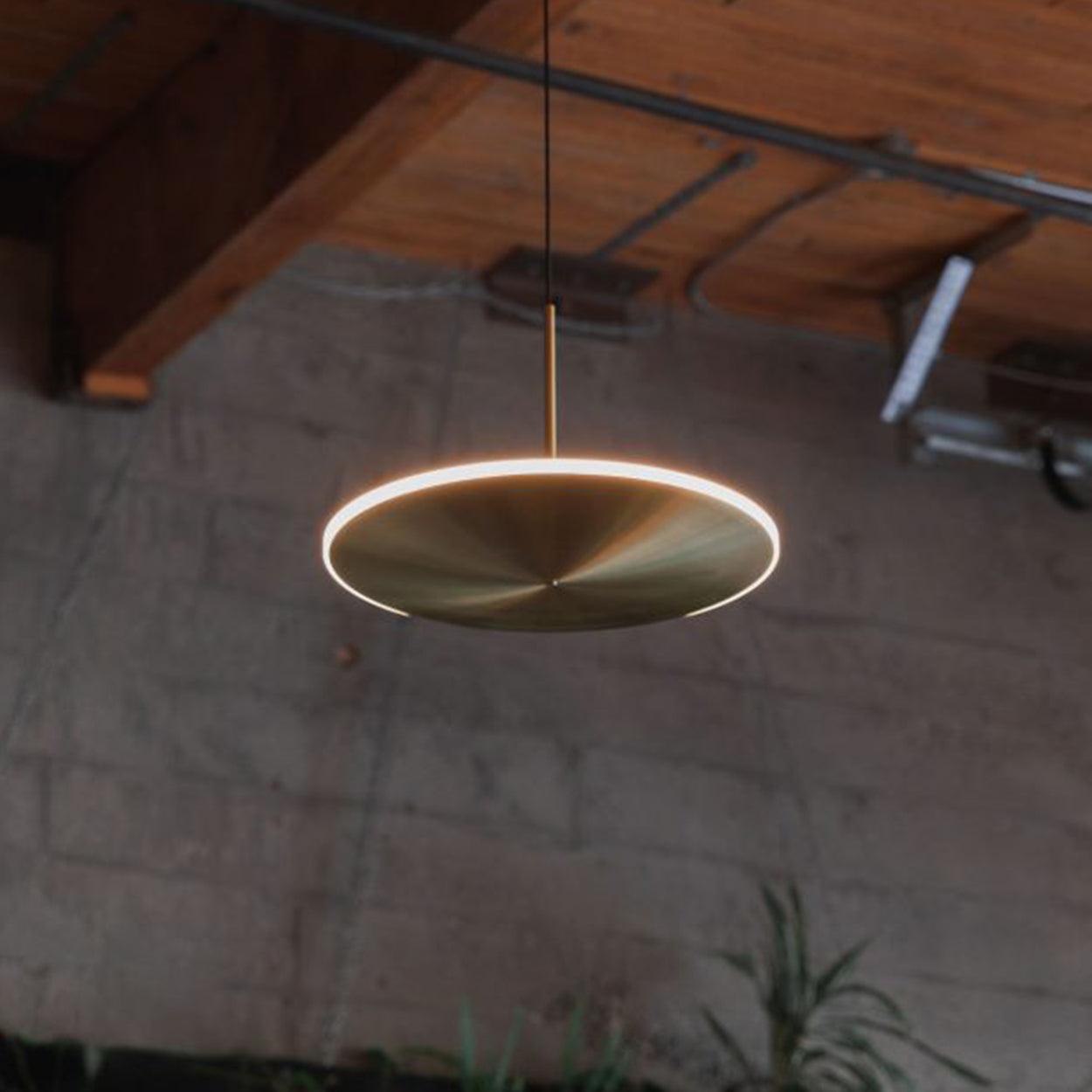 ANKUR CHRONA UFO DISH GOLD LED PENDANT LIGHT - Ankur Lighting