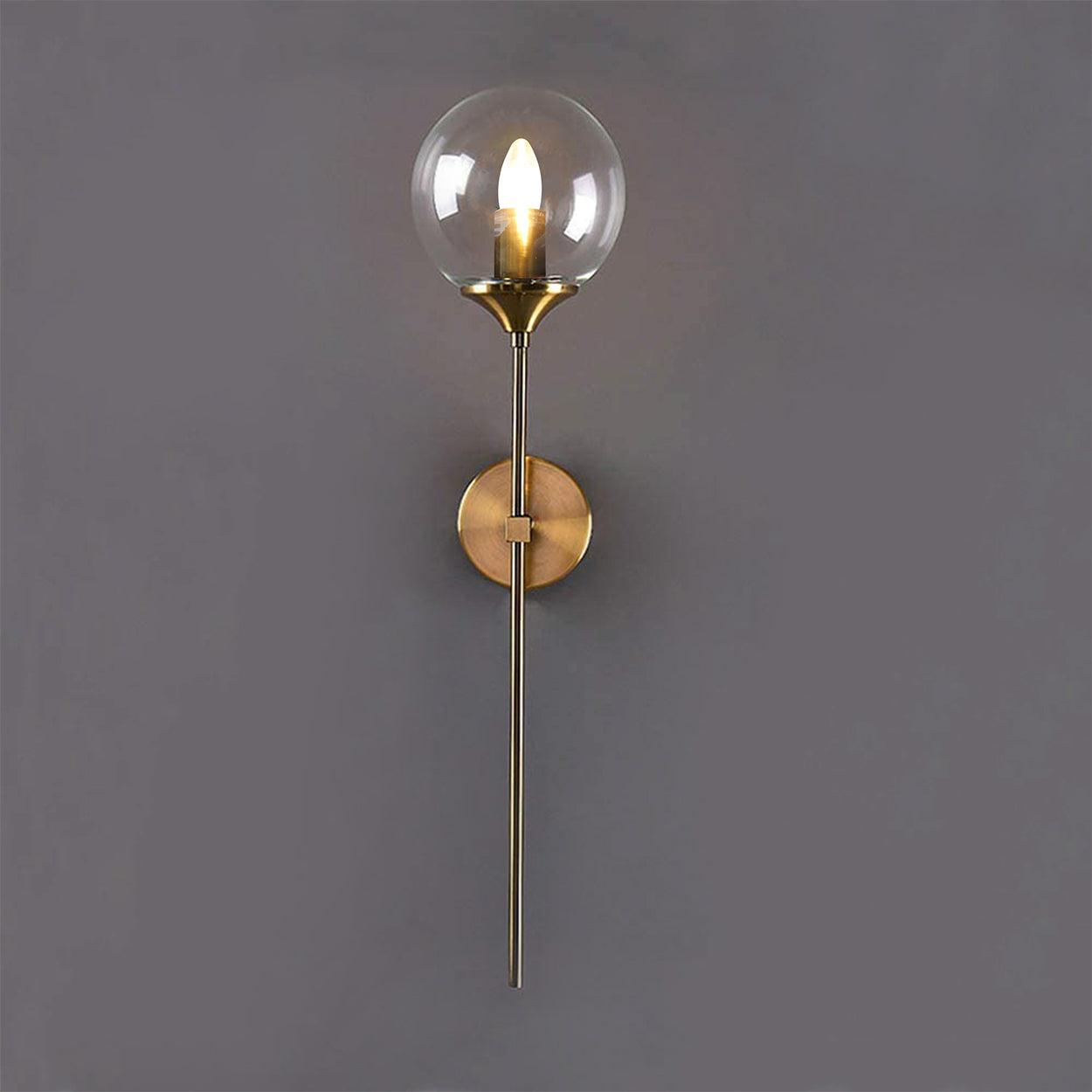 ANKUR CLAIR INDUSTRIAL GLASS GLOBE WALL LIGHTS, BEDSIDE WALL LIGHT - Ankur Lighting