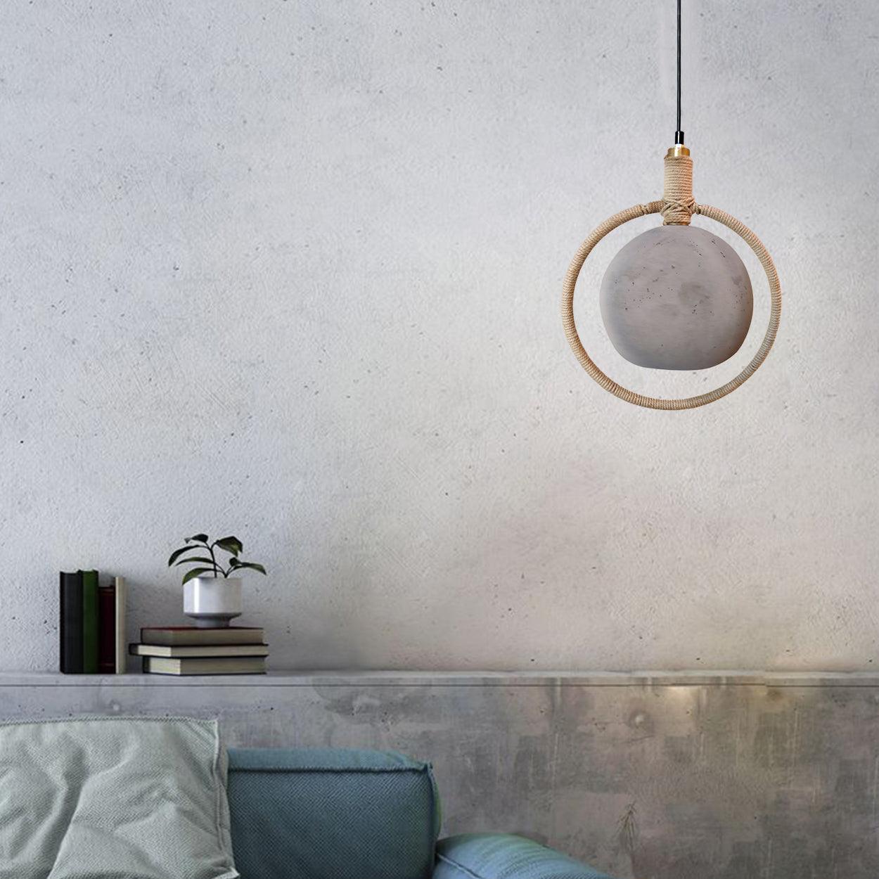 ANKUR CONCRETE BALL ROPE PENDANT LIGHT - Ankur Lighting