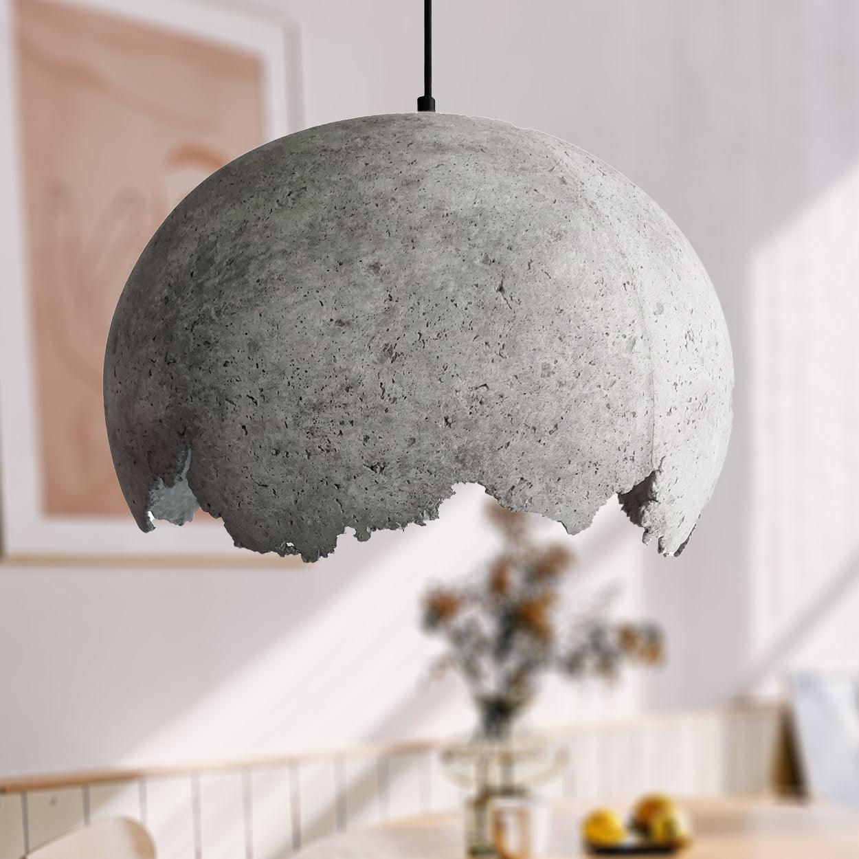 ANKUR CONCRETE BIG DOME HANGING LIGHT - Ankur Lighting