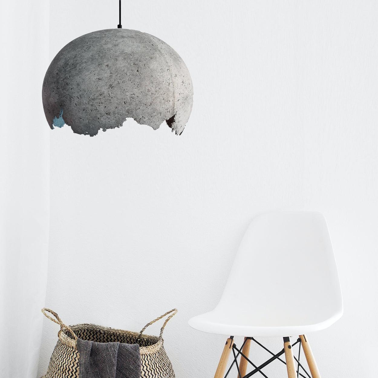 ANKUR CONCRETE BIG DOME HANGING LIGHT - Ankur Lighting