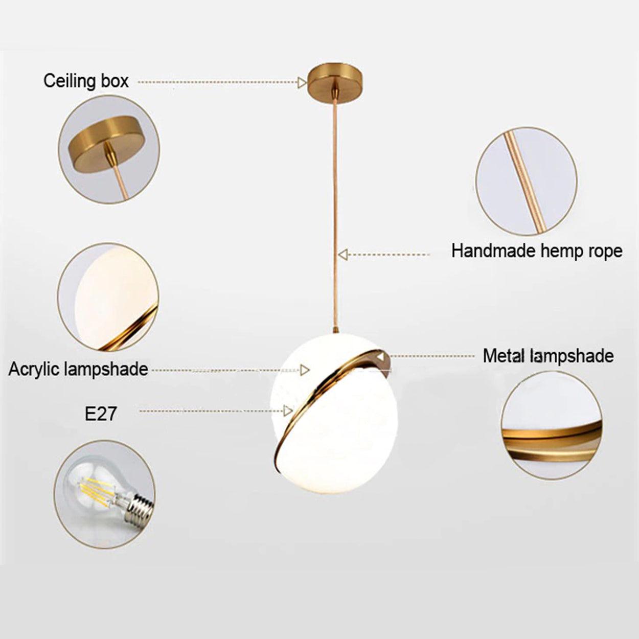 ANKUR CRESCENT MODERN GLOBE HANGING LIGHT - Ankur Lighting