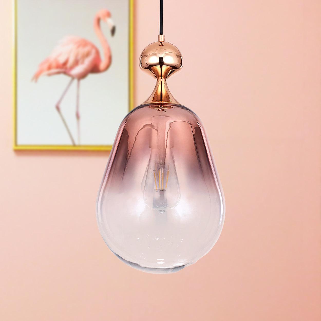 ANKUR DIVINE GRADIENT ROSE GOLD GLASS HANGING LIGHT - Ankur Lighting