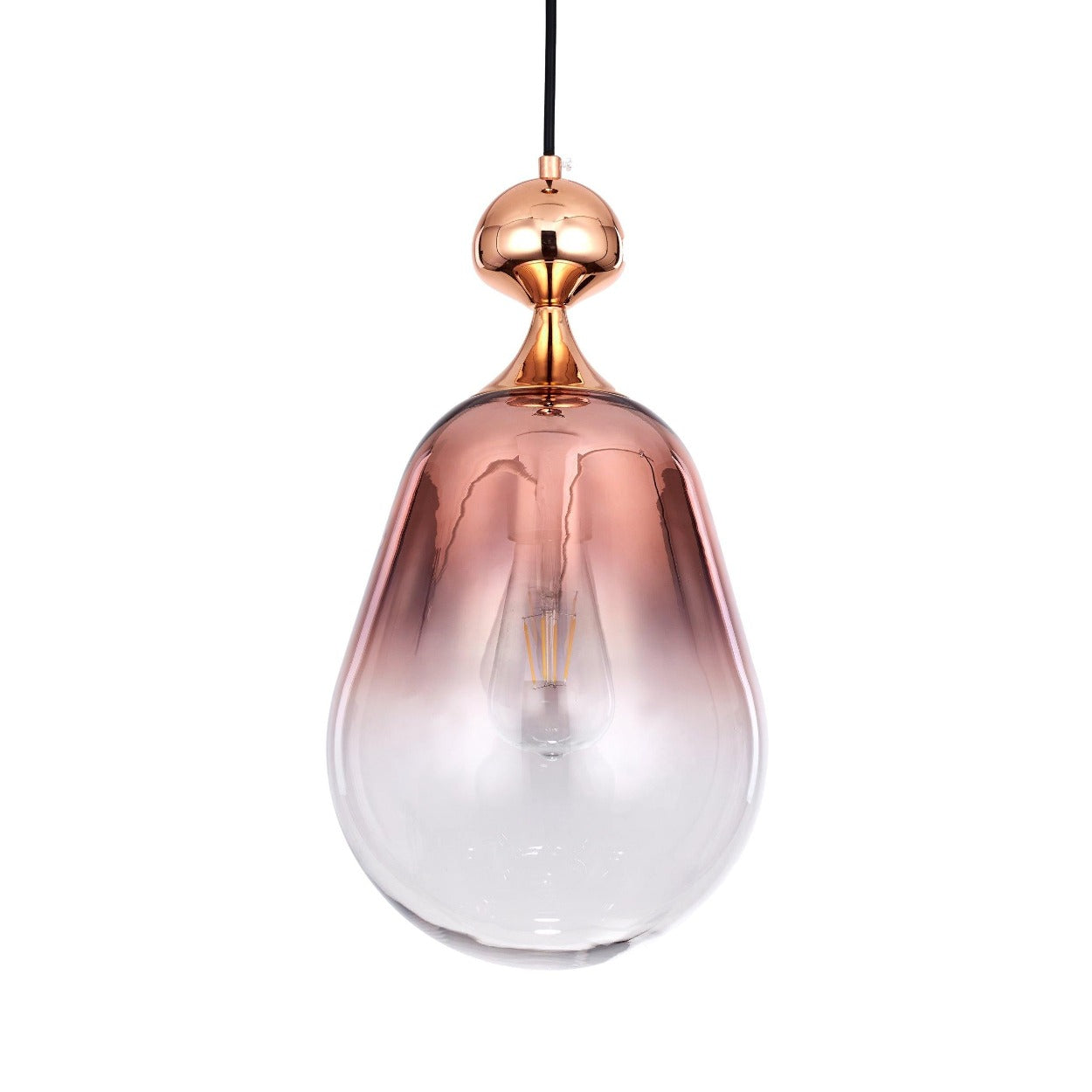 ANKUR DIVINE GRADIENT ROSE GOLD GLASS HANGING LIGHT - Ankur Lighting