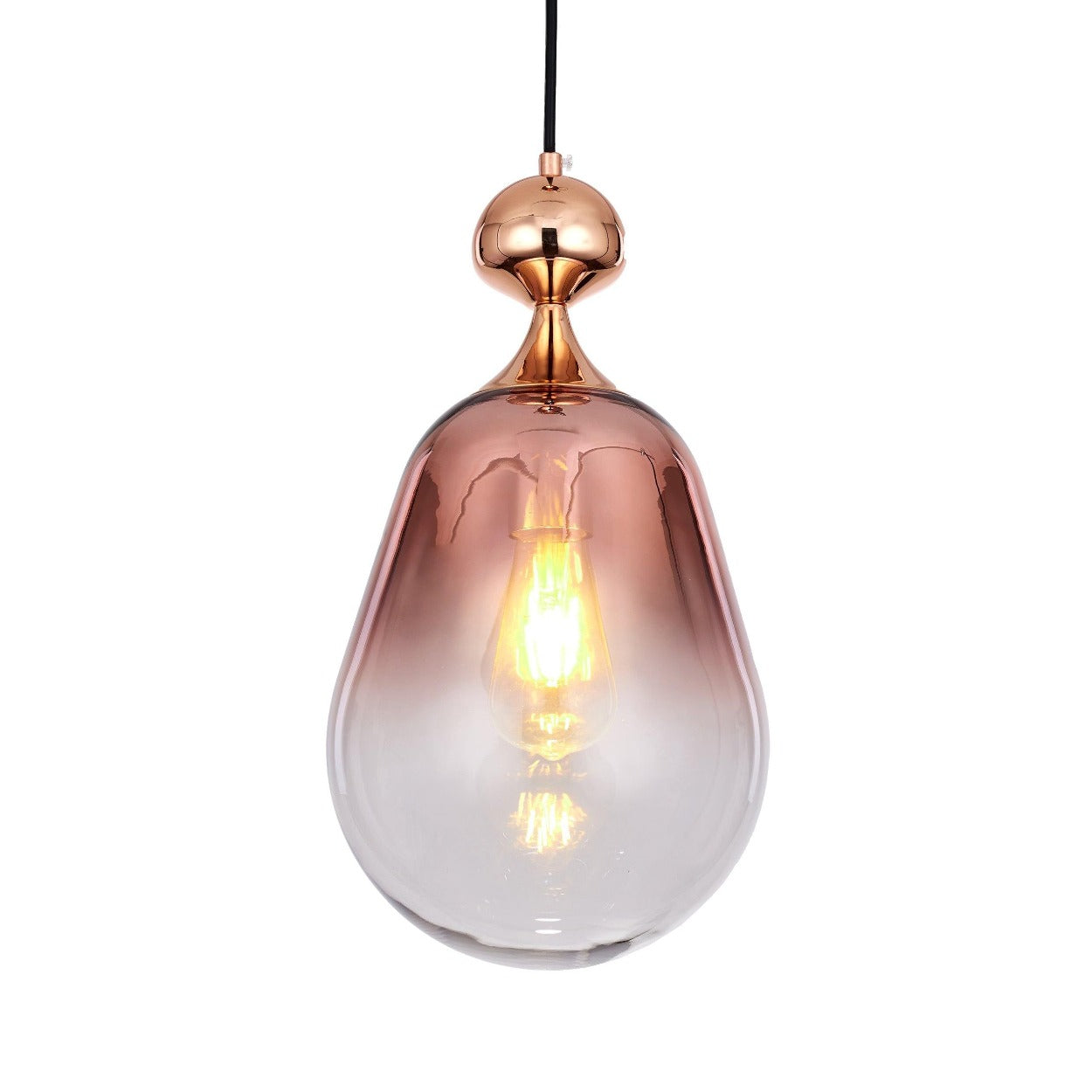 ANKUR DIVINE GRADIENT ROSE GOLD GLASS HANGING LIGHT - Ankur Lighting