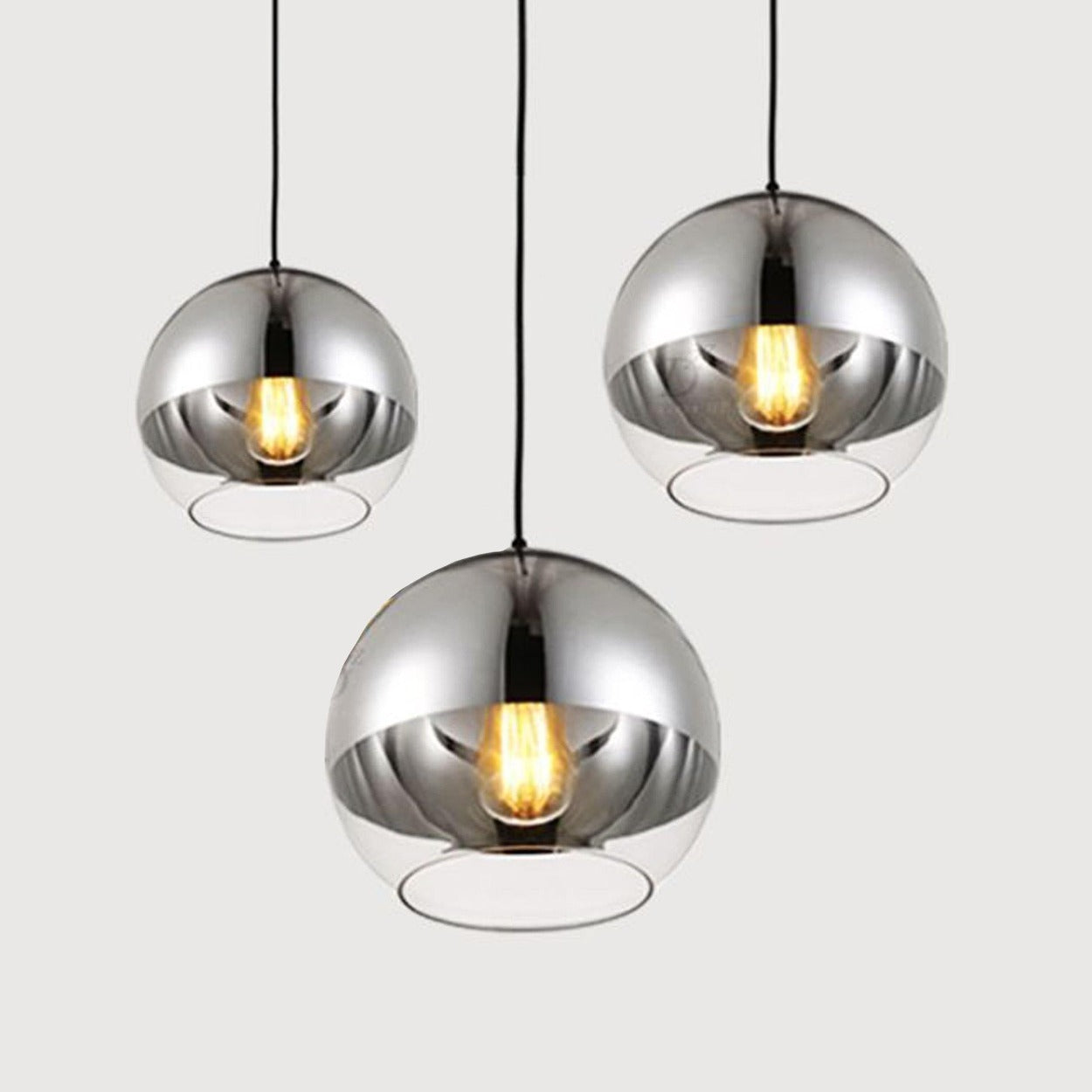 ANKUR DIXON HALF CHROME GLASS PENDANT LIGHT - Ankur Lighting