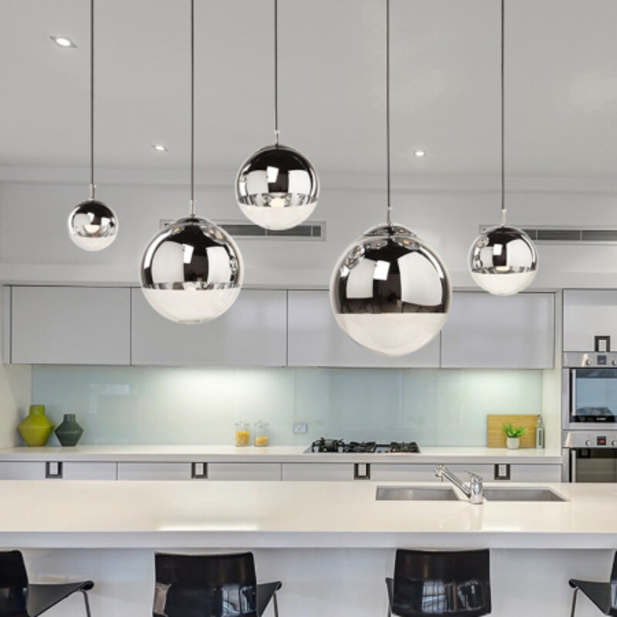 ANKUR DIXON HALF CHROME GLASS PENDANT LIGHT - Ankur Lighting