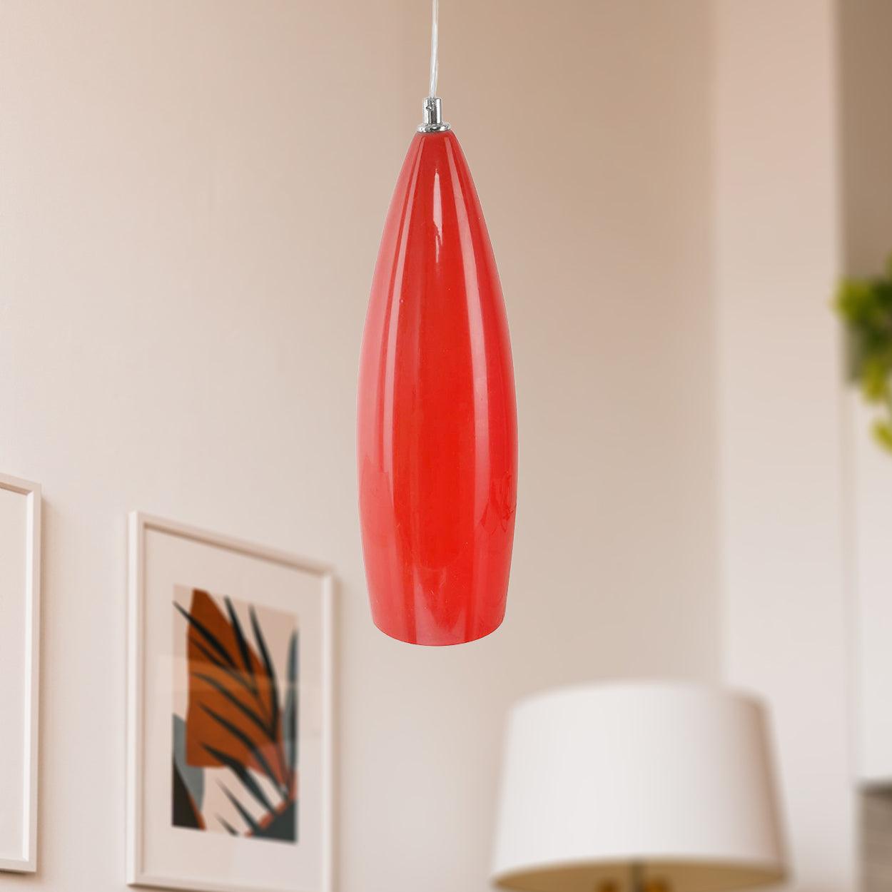 ANKUR DMNS RED CONE GLASS PENDANT LIGHT - Ankur Lighting