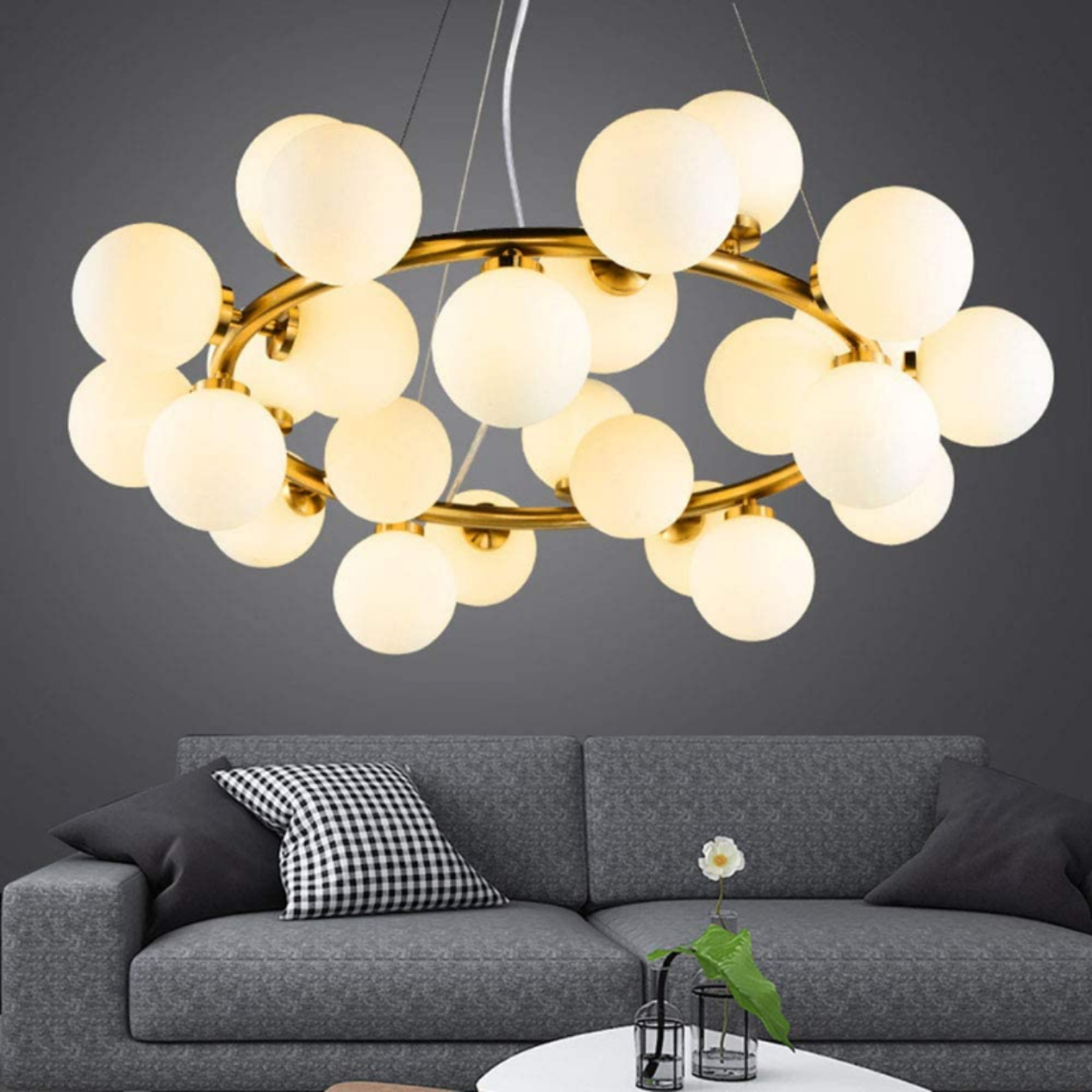 ANKUR GLASS BUBBLE RING CHANDELIER - Ankur Lighting