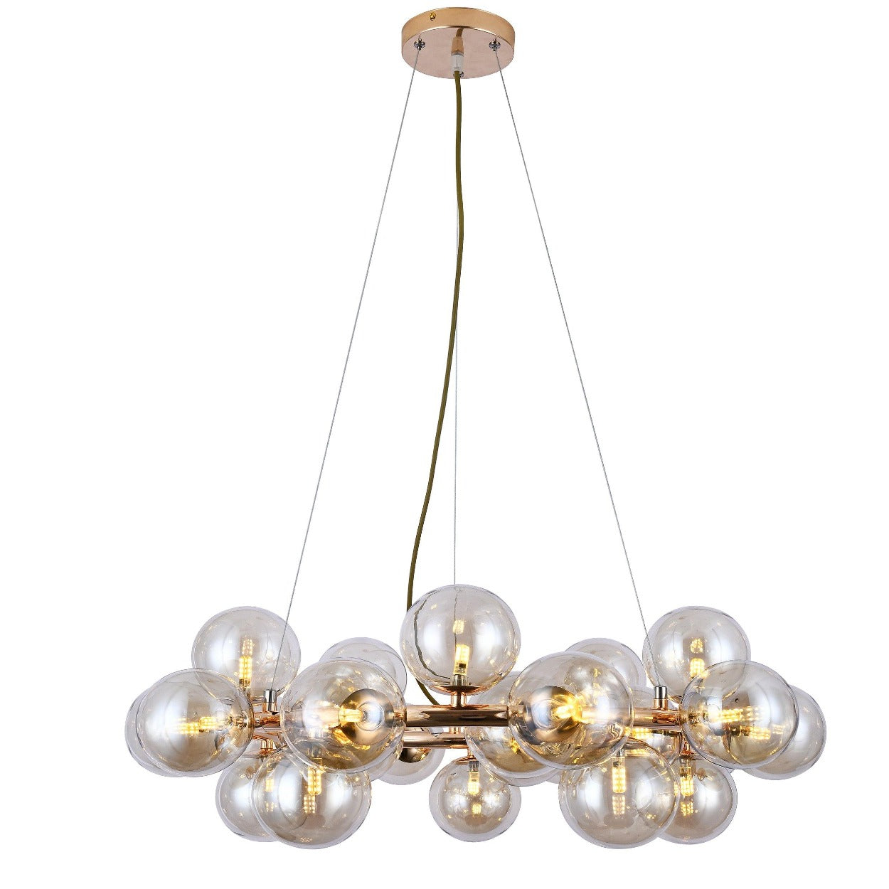 ANKUR GLASS BUBBLE RING CHANDELIER - Ankur Lighting