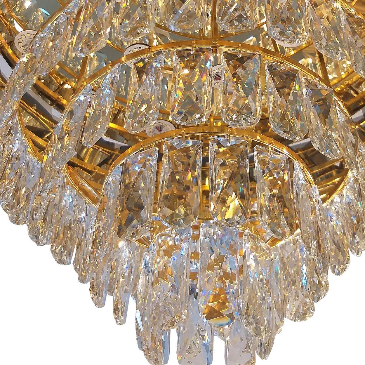 ANKUR GOLD CROWN LUXURY CRYSTAL CHANDELIER IN LED - Ankur Lighting