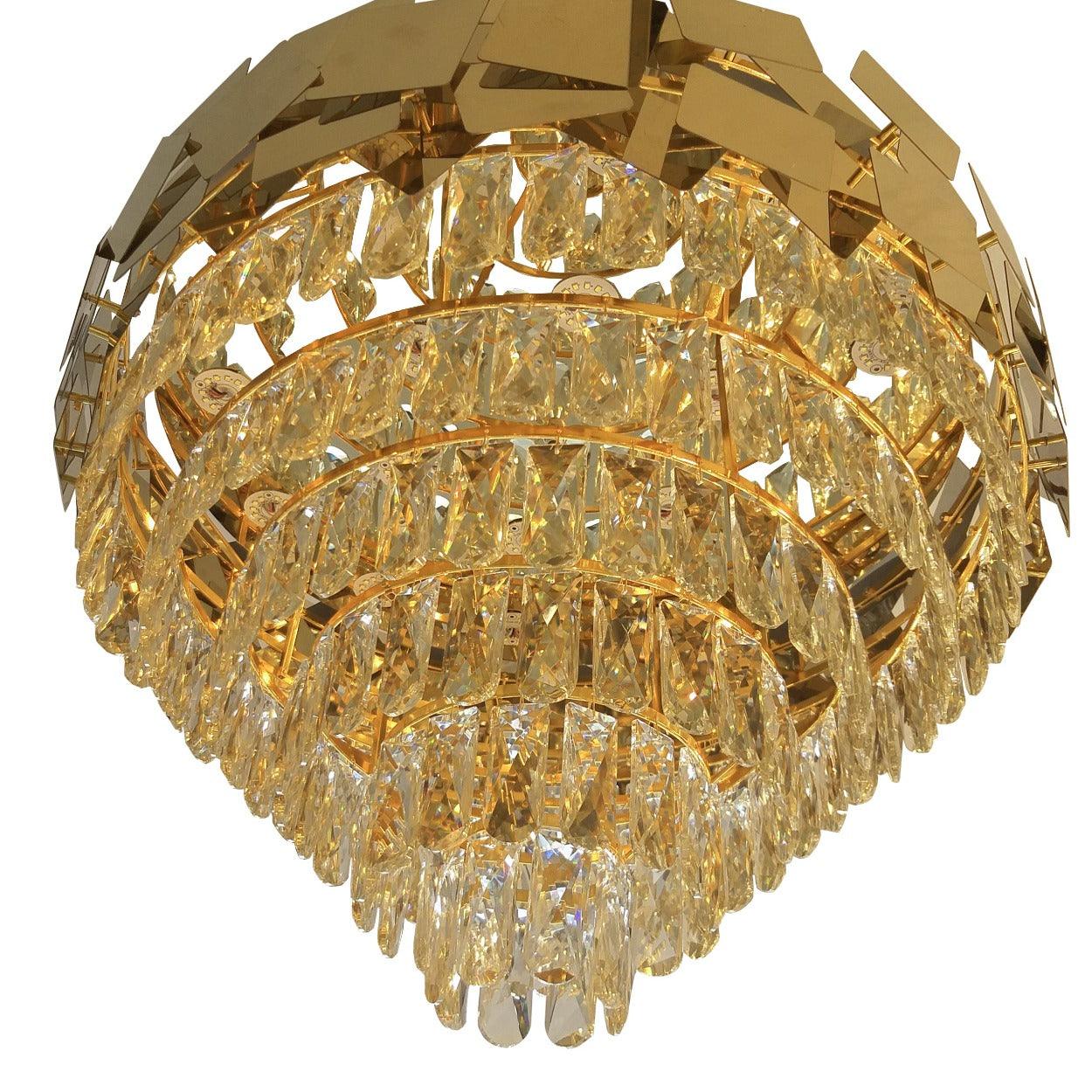 ANKUR GOLD CROWN LUXURY CRYSTAL CHANDELIER IN LED - Ankur Lighting