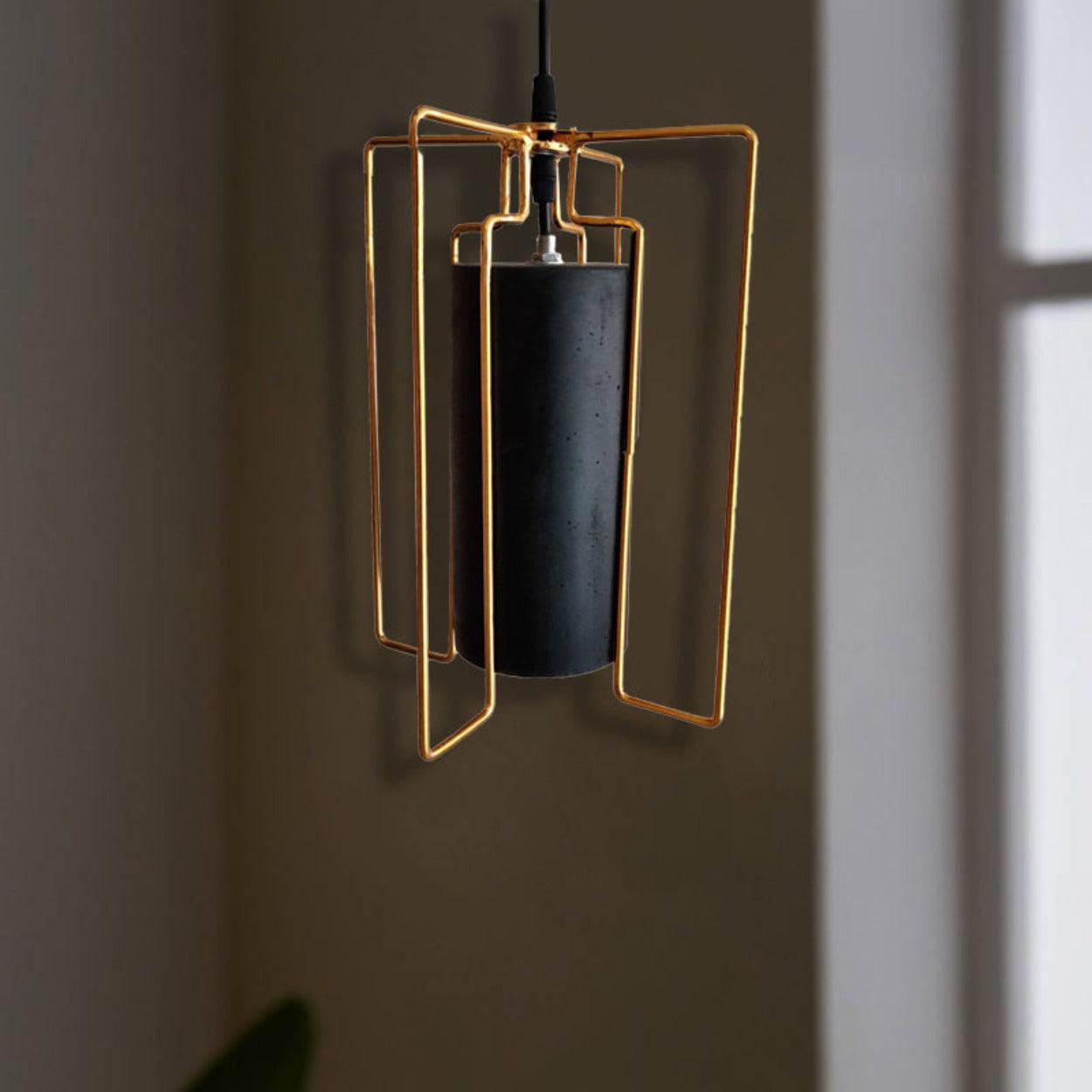 ANKUR GOLDEN CAGE CONCRETE HANGING - Ankur Lighting