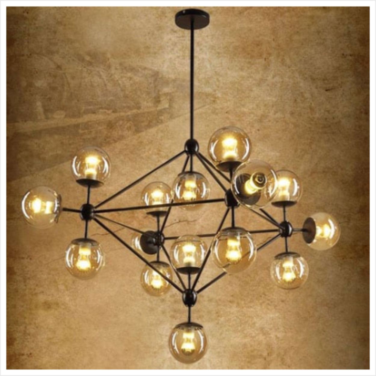 ANKUR HELIX MODERN GLASS AND METAL CHANDELIER - Ankur Lighting