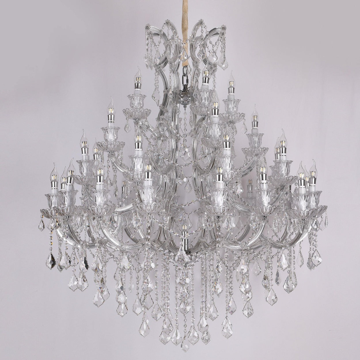 ANKUR IRIS 32 LIGHTS CLEAR CRYSTAL GRAND CHANDELIER - Ankur Lighting