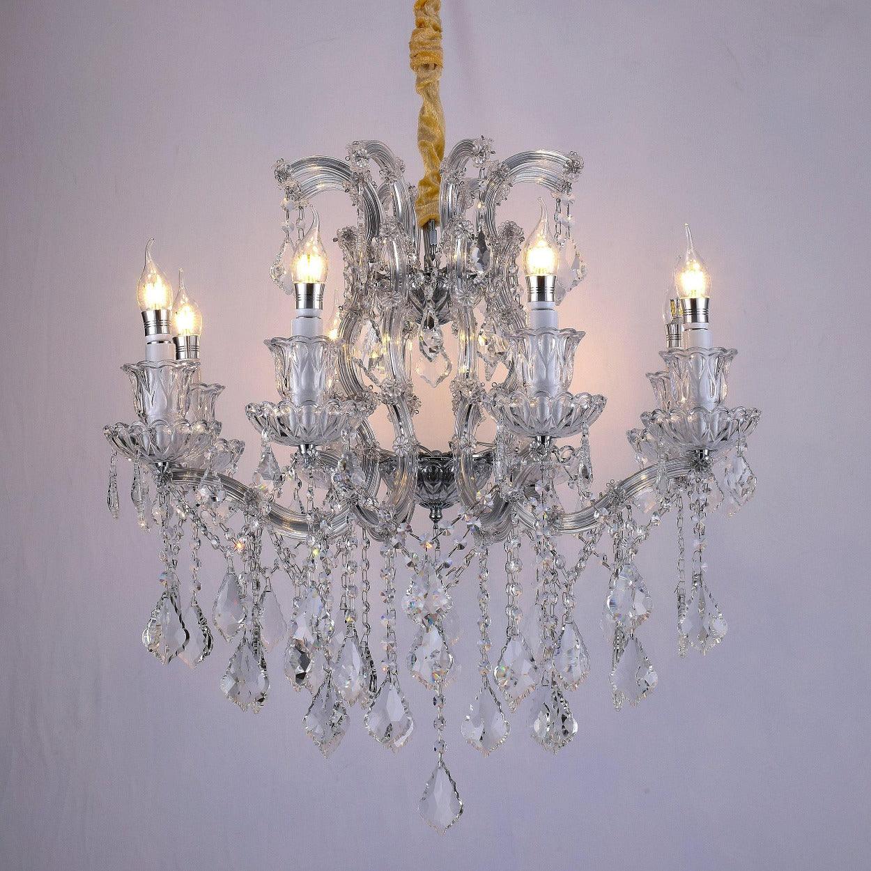 ANKUR IRIS 8 LIGHT CLEAR CRYSTAL CHANDELIER - Ankur Lighting