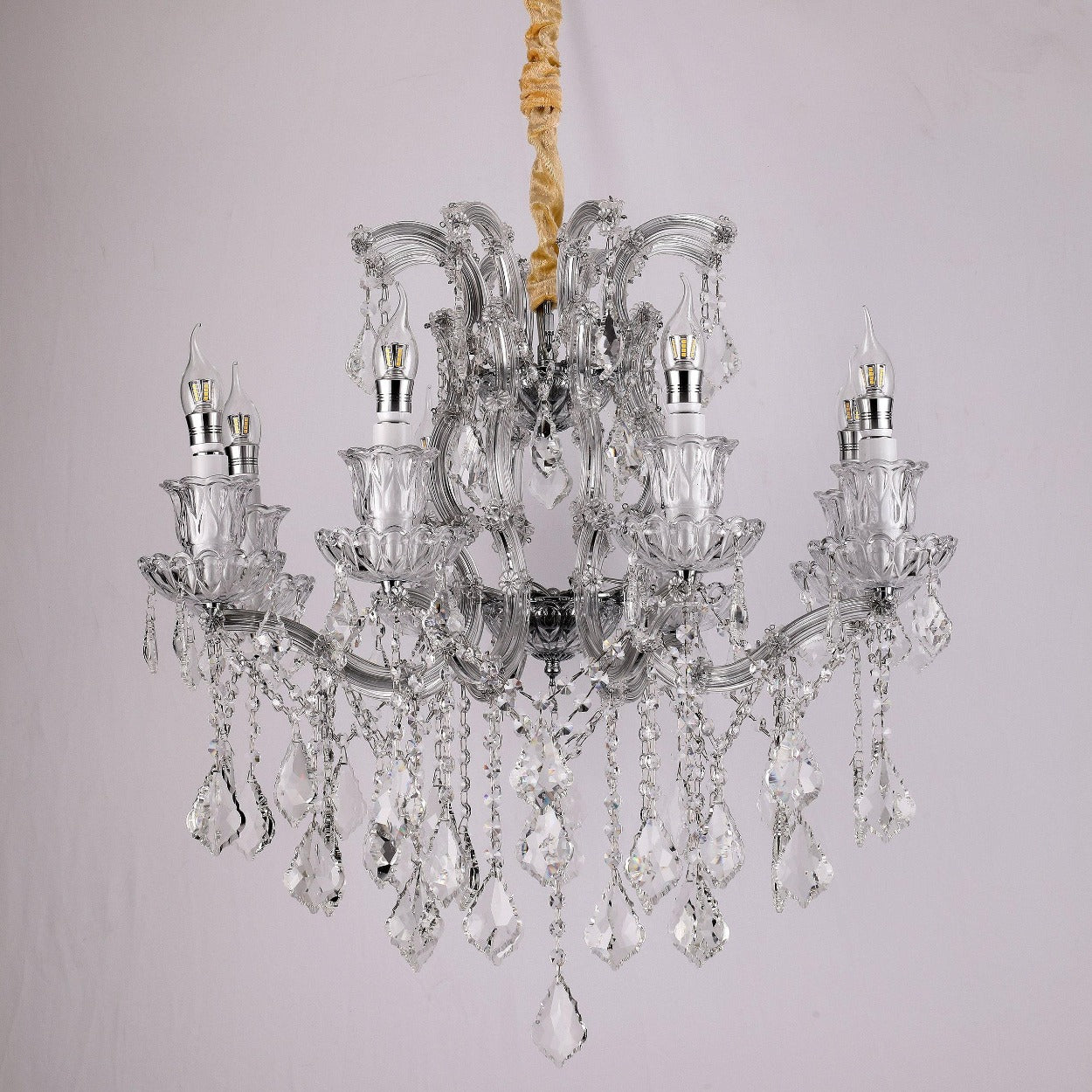 ANKUR IRIS 8 LIGHT CLEAR CRYSTAL CHANDELIER - Ankur Lighting