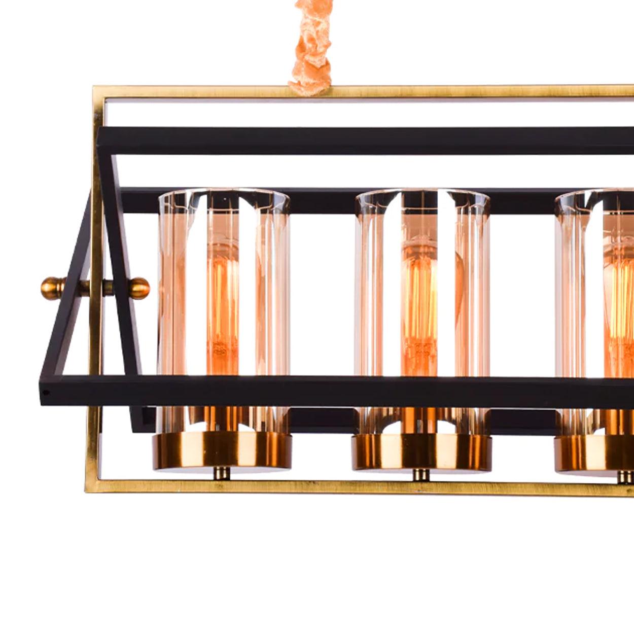 ANKUR JUTTY 5 LIGHT ANTIQUE GOLD WITH BLACK CHANDELIER - Ankur Lighting