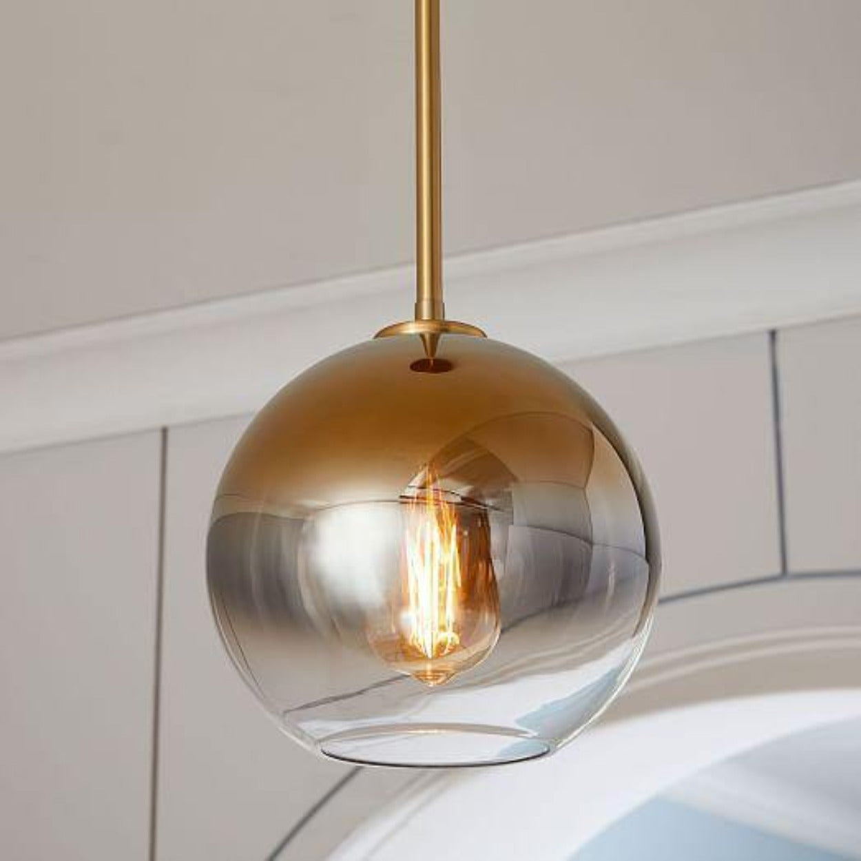 ANKUR MAYA GOLDEN GRADIENT GLASS GLOBE HANGING LIGHT - Ankur Lighting