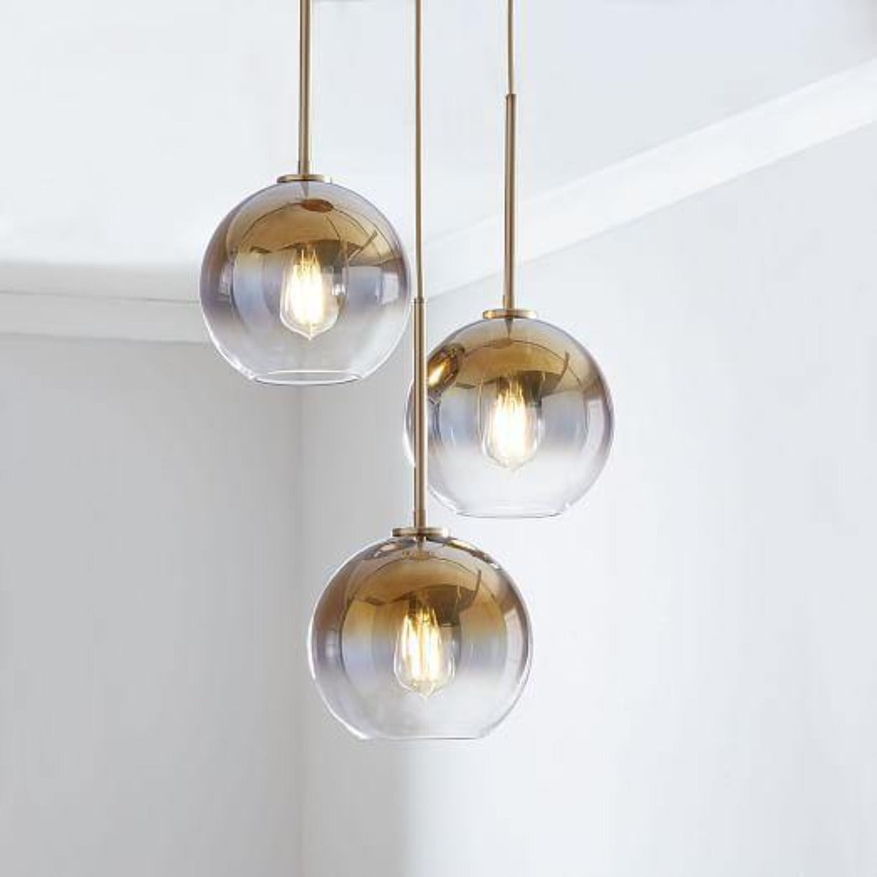 ANKUR MAYA GOLDEN GRADIENT GLASS GLOBE HANGING LIGHT - Ankur Lighting