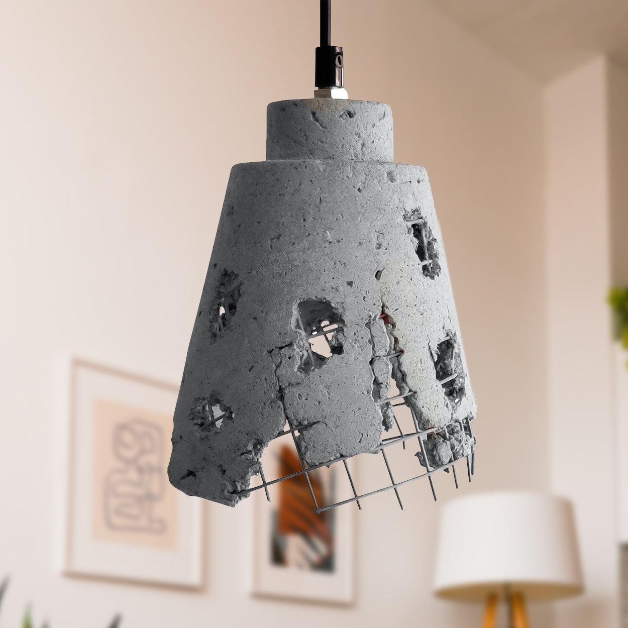 ANKUR METAL MESH CONE CONCRETE HANGING - Ankur Lighting