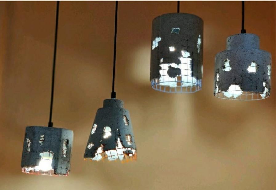 ANKUR METAL MESH CONE CONCRETE HANGING - Ankur Lighting