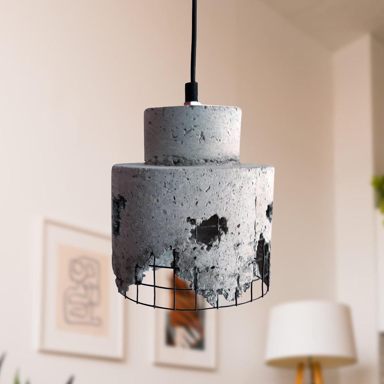 Ankur Metal Mesh Round Concrete Hanging - Ankur Lighting