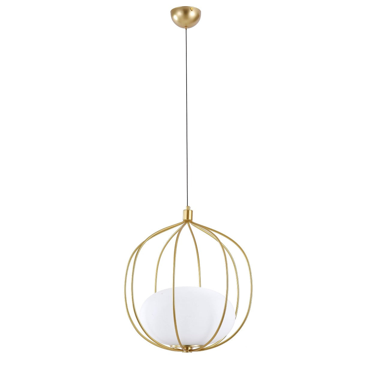 ANKUR OSAKA GOLD METAL CAGE HANGING LIGHT - Ankur Lighting