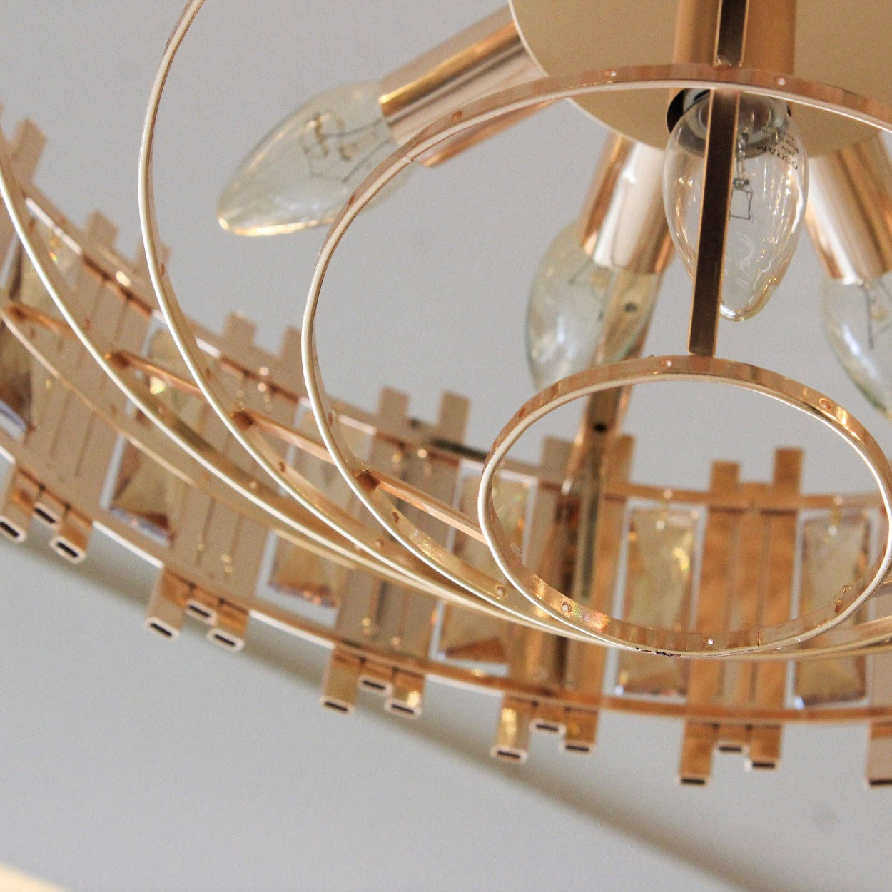 ANKUR ROUND CRYSTAL CHANDELIER WITH GOLD METAL PLATE - Ankur Lighting