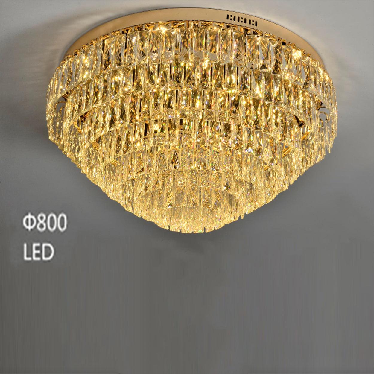 ANKUR ROUND WU LAYERED SPARKLING CRYSTAL LED CHANDELIER - Ankur Lighting