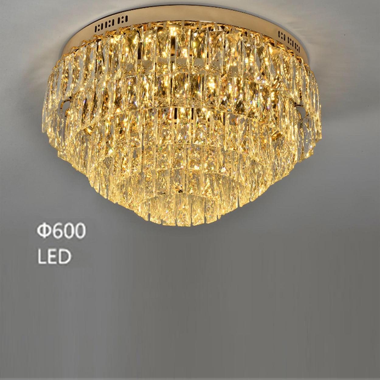 ANKUR ROUND WU LAYERED SPARKLING CRYSTAL LED CHANDELIER - Ankur Lighting