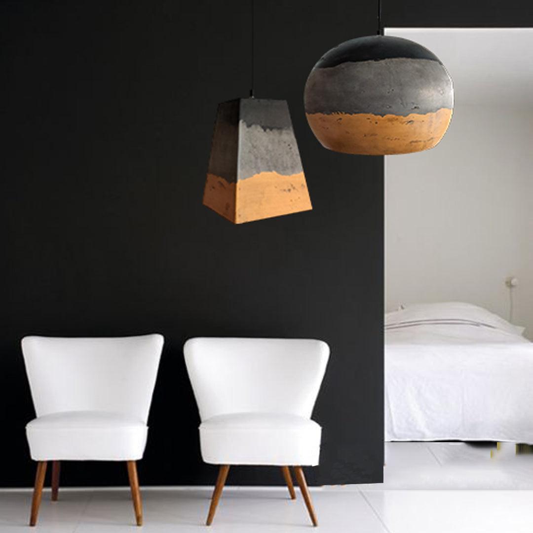 ANKUR TRI COLOURED PYRAMID CONCRETE HANGING LIGHT - Ankur Lighting