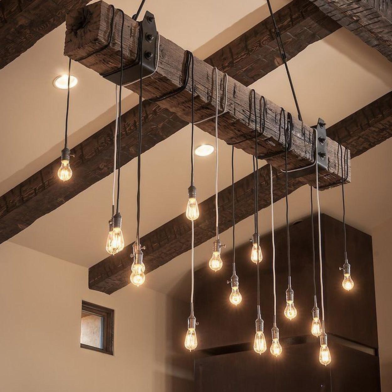 ANKUR WOODEN LOG ROPE HANGING VINTAGE CHANDELIER at the lowest price in  India.