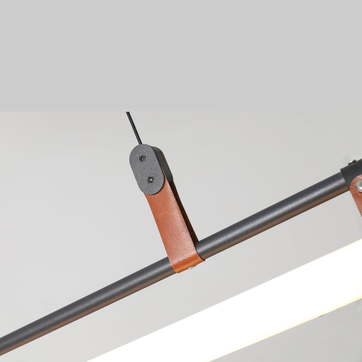 ANNA LINEAR LED TUBE WITH LEATHER HANGING LIGHT - Ankur Lighting