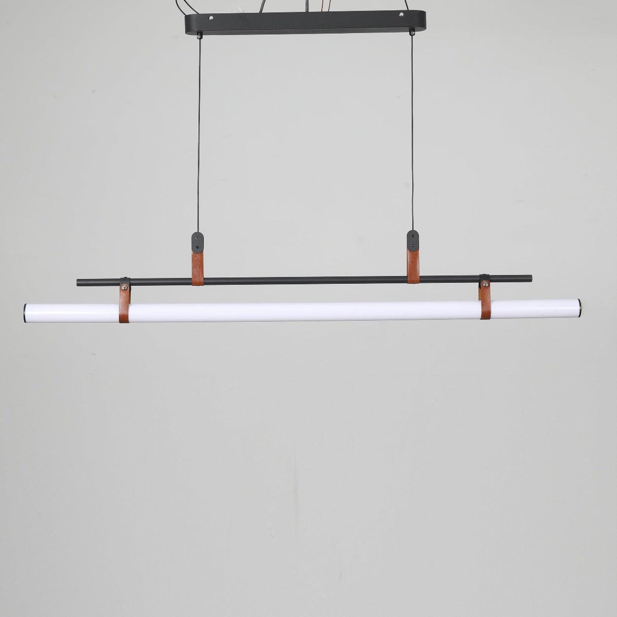 ANNA LINEAR LED TUBE WITH LEATHER HANGING LIGHT - Ankur Lighting