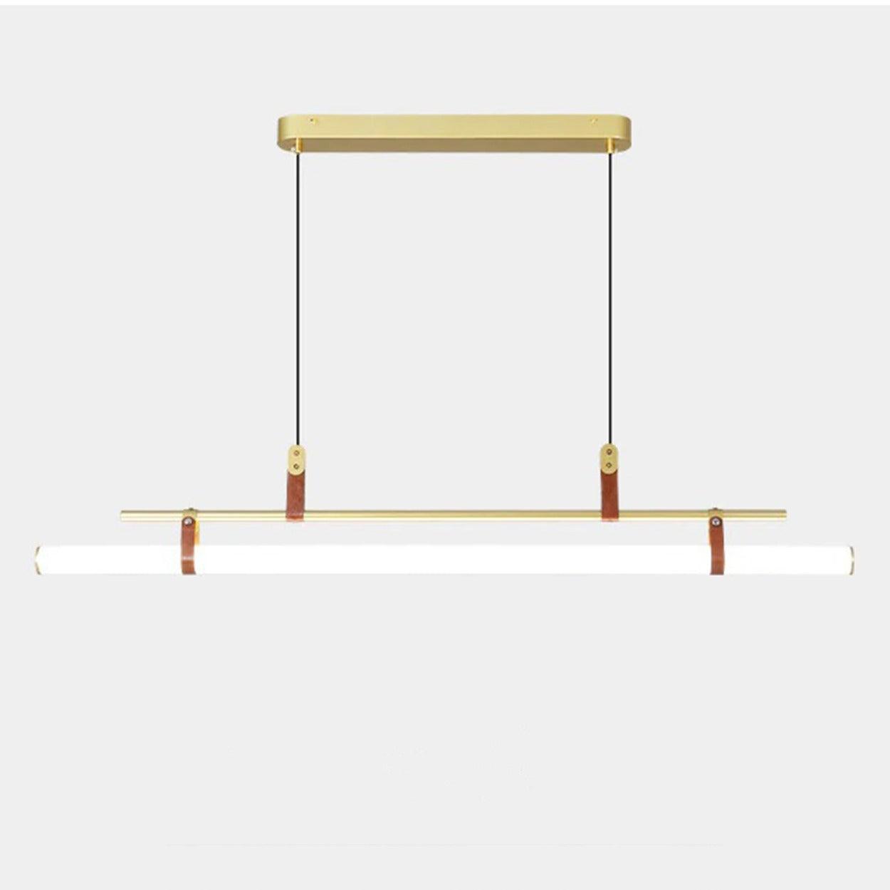 ANNA LINEAR LED TUBE WITH LEATHER HANGING LIGHT - Ankur Lighting