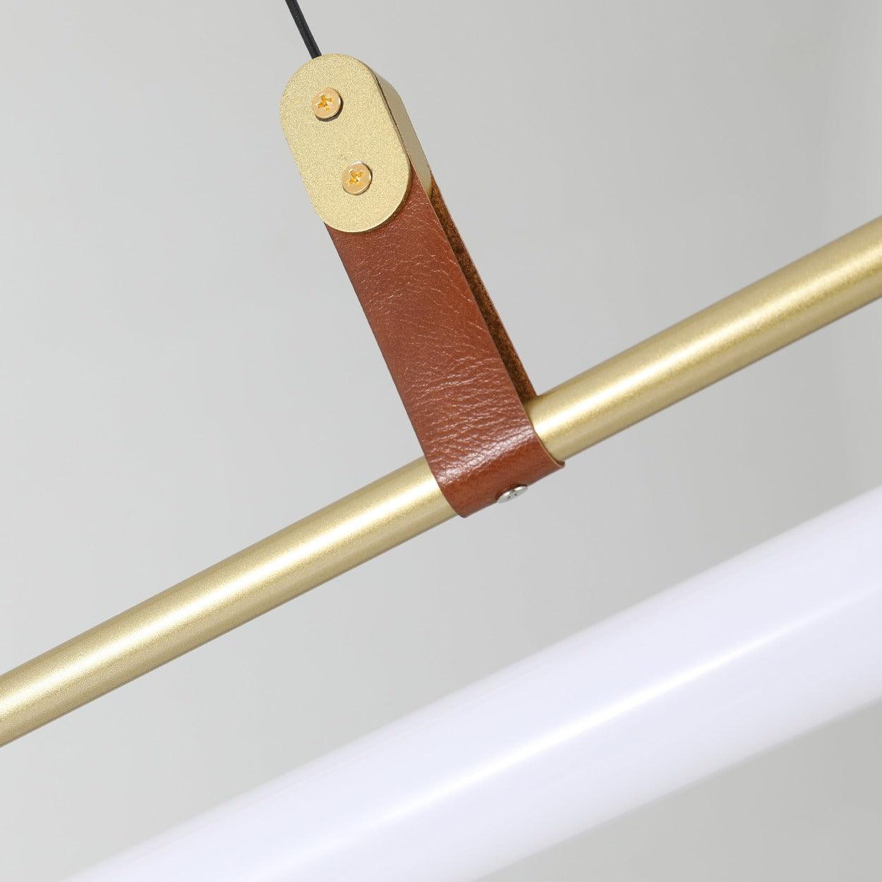 ANNA LINEAR LED TUBE WITH LEATHER HANGING LIGHT - Ankur Lighting