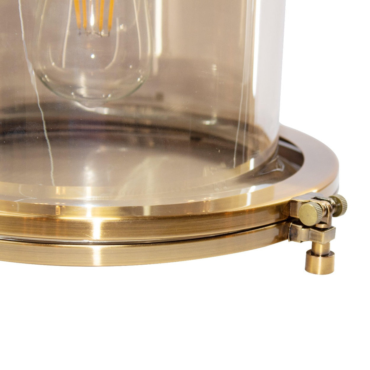 ANTIQUE BRASS GLASS CYLINDER HANGING LIGHT - Ankur Lighting